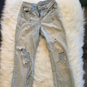 High Waist Ripped Mom Jeans